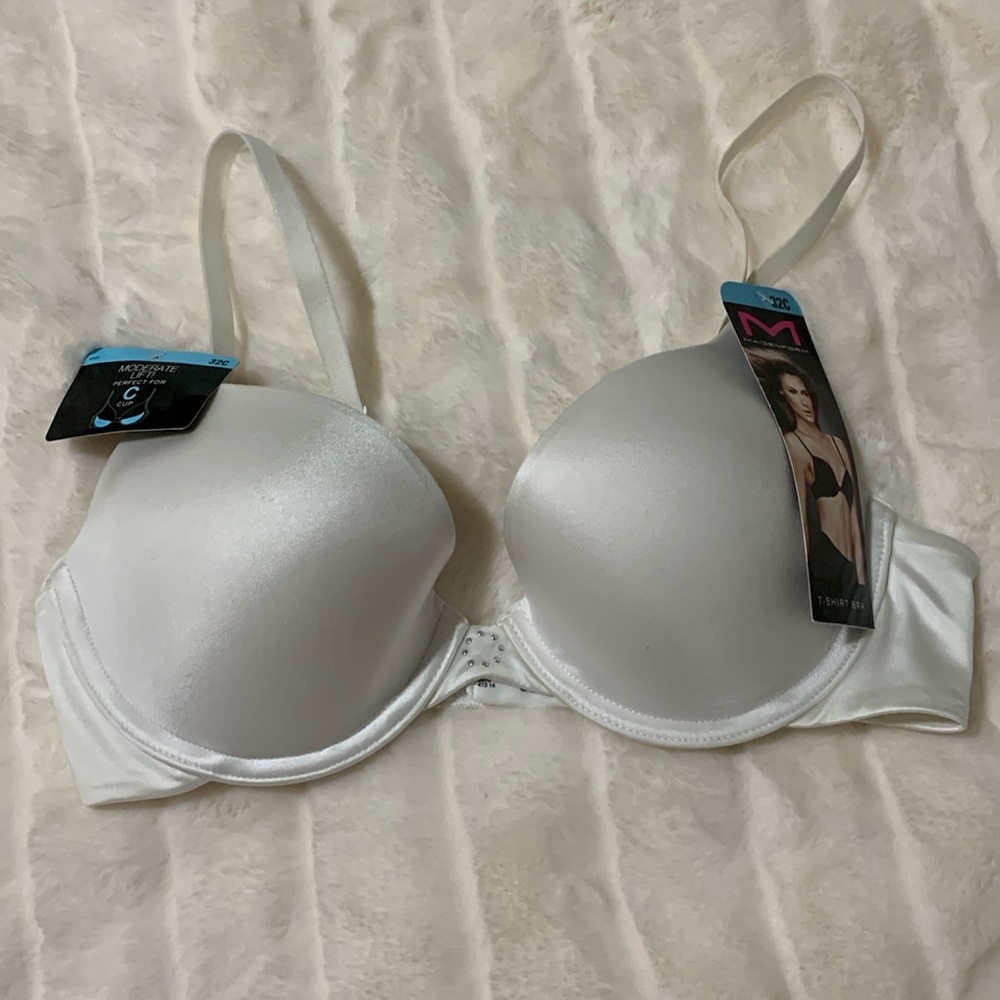 Women’s Maidenform T-Shirt Bra Size 32C White NEW WITH TAGS